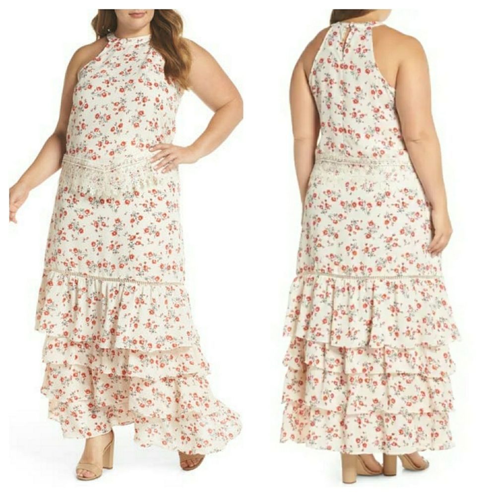 Glamorous Floral&Lace tiered two- pieces Dress - Picture 1 of 11